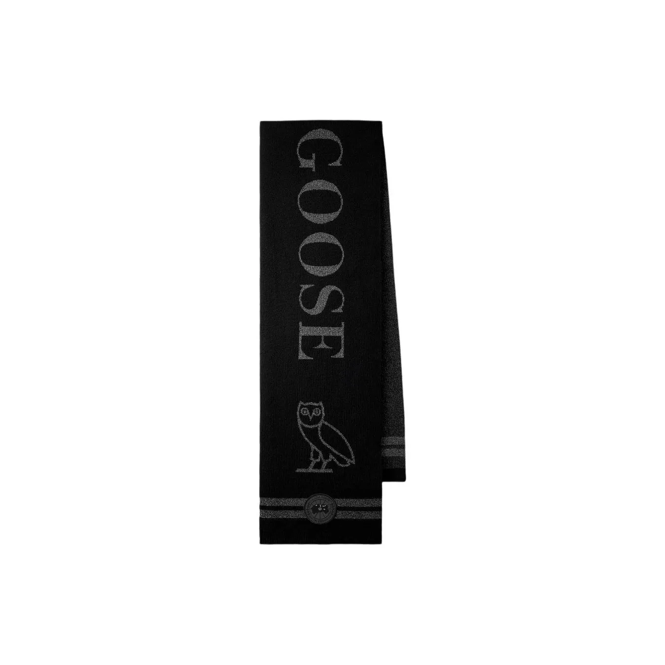 Canada Goose Merino Wool Knit Scarves Unisex Black