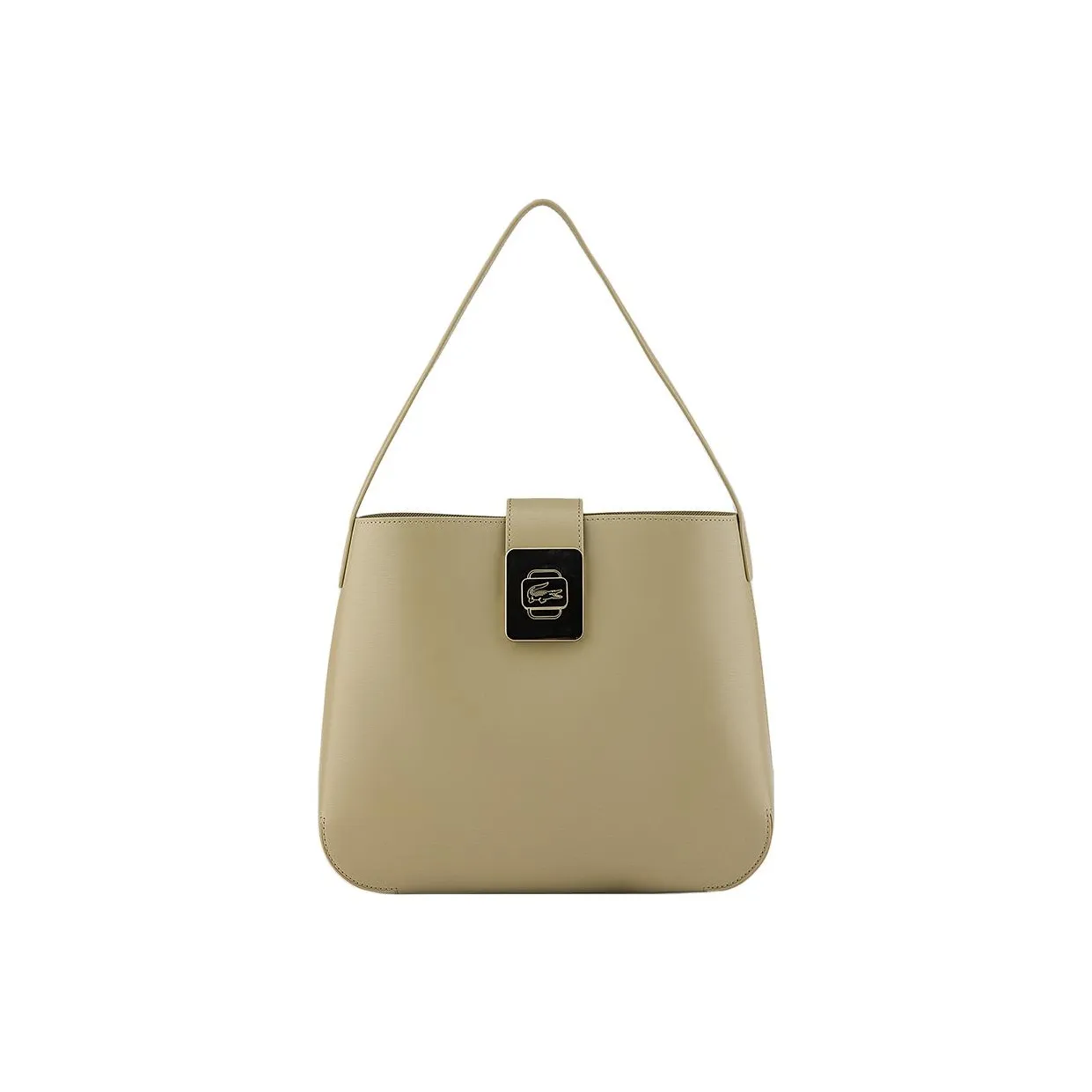 Сумка LACOSTE Collaboration из коровьей кожи среднего размера женская кукурузного серого цвета