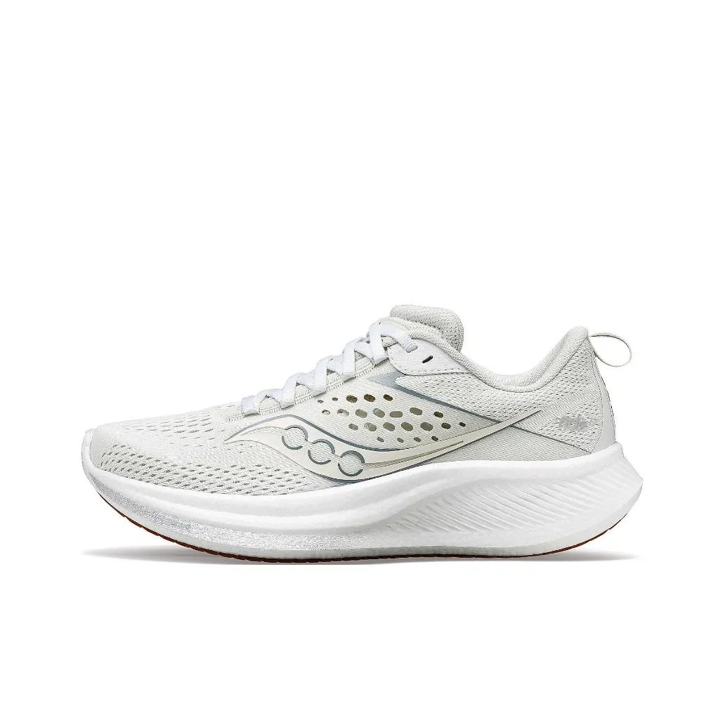 Saucony Anti Slip Wear Resistant Low Top Running Shoes Women's White Gray