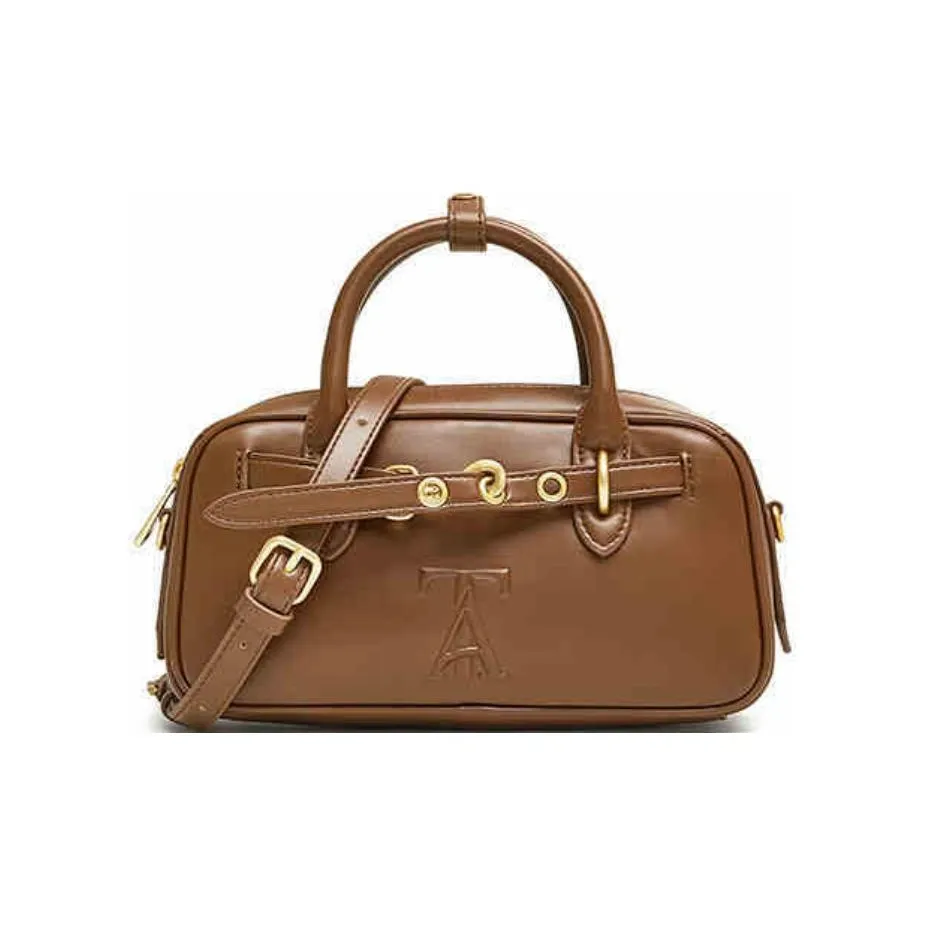 TATA Искусственная кожа Бостон Сумка Сумка через плечо Сумка Маленькая Женская Коричневая Черная