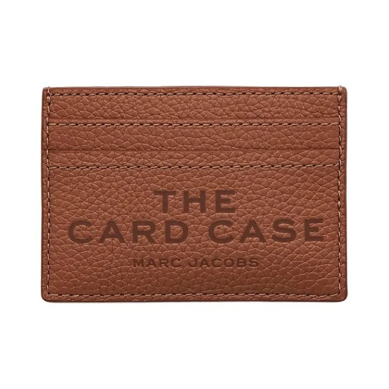 MARC JACOBS Grain Leather Card Holder Women's Moroccan Nut Oil Brown