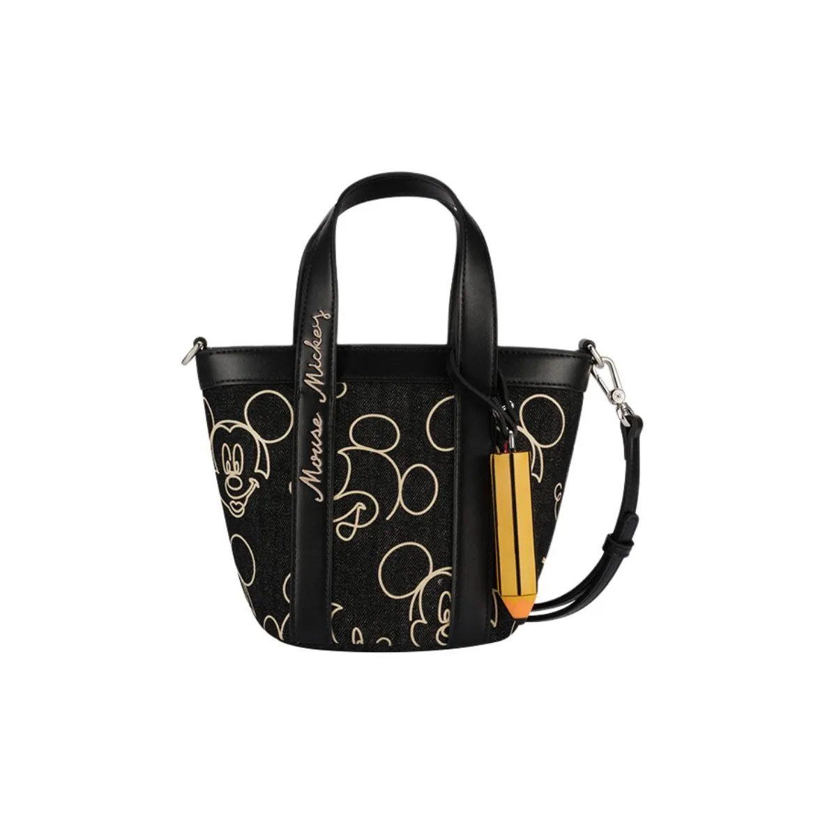 AJIDOU Disney Collaboration Mickey Series Ткань Сумка через плечо Сумка Большая Женская Черная