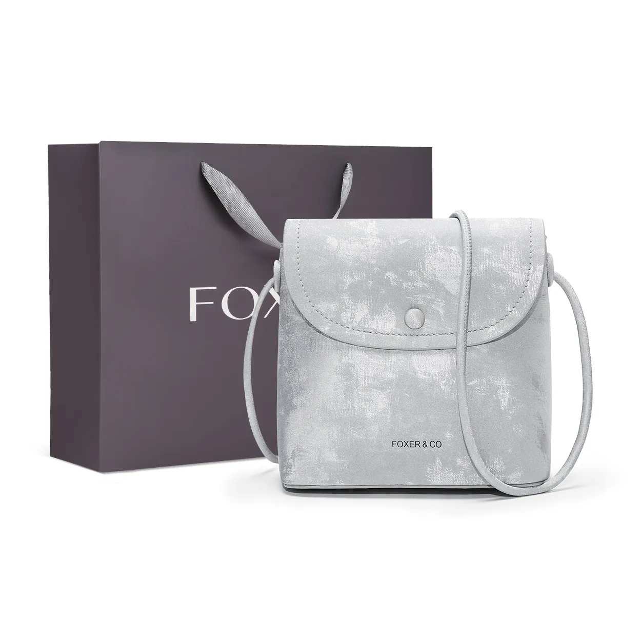 FOXER Синтетическая кожа Сумка через плечо Стандартная Women's Silver Shadow Радуга