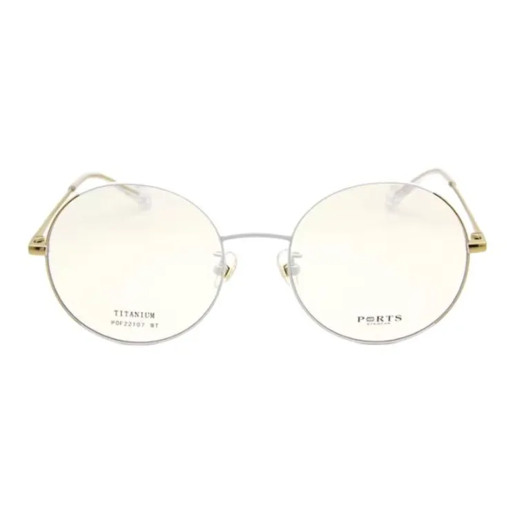 PORTS Титан Круглые Оправы для очков Женские Белые Золотые