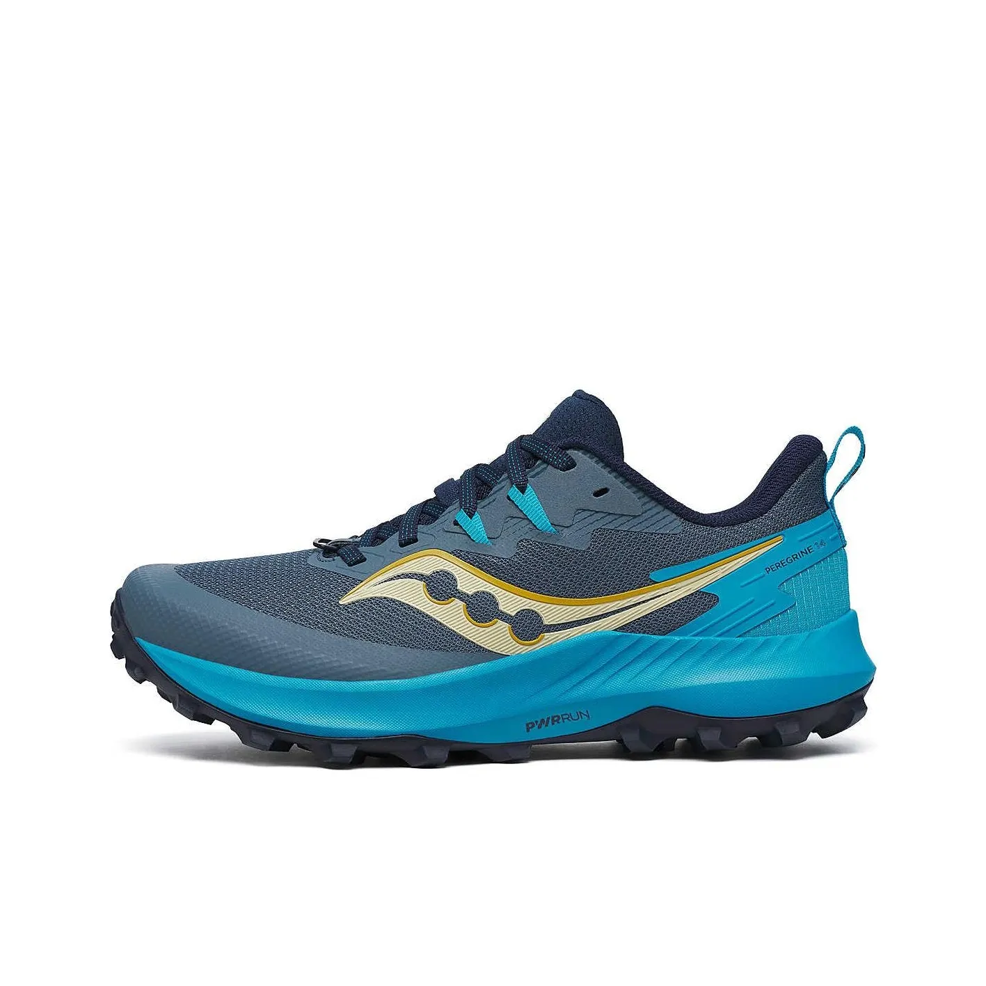 Saucony PEREGRINE 14 Slip Resistant Abrasion Resistant Low top Trail Running Shoes Women's Gray Blue