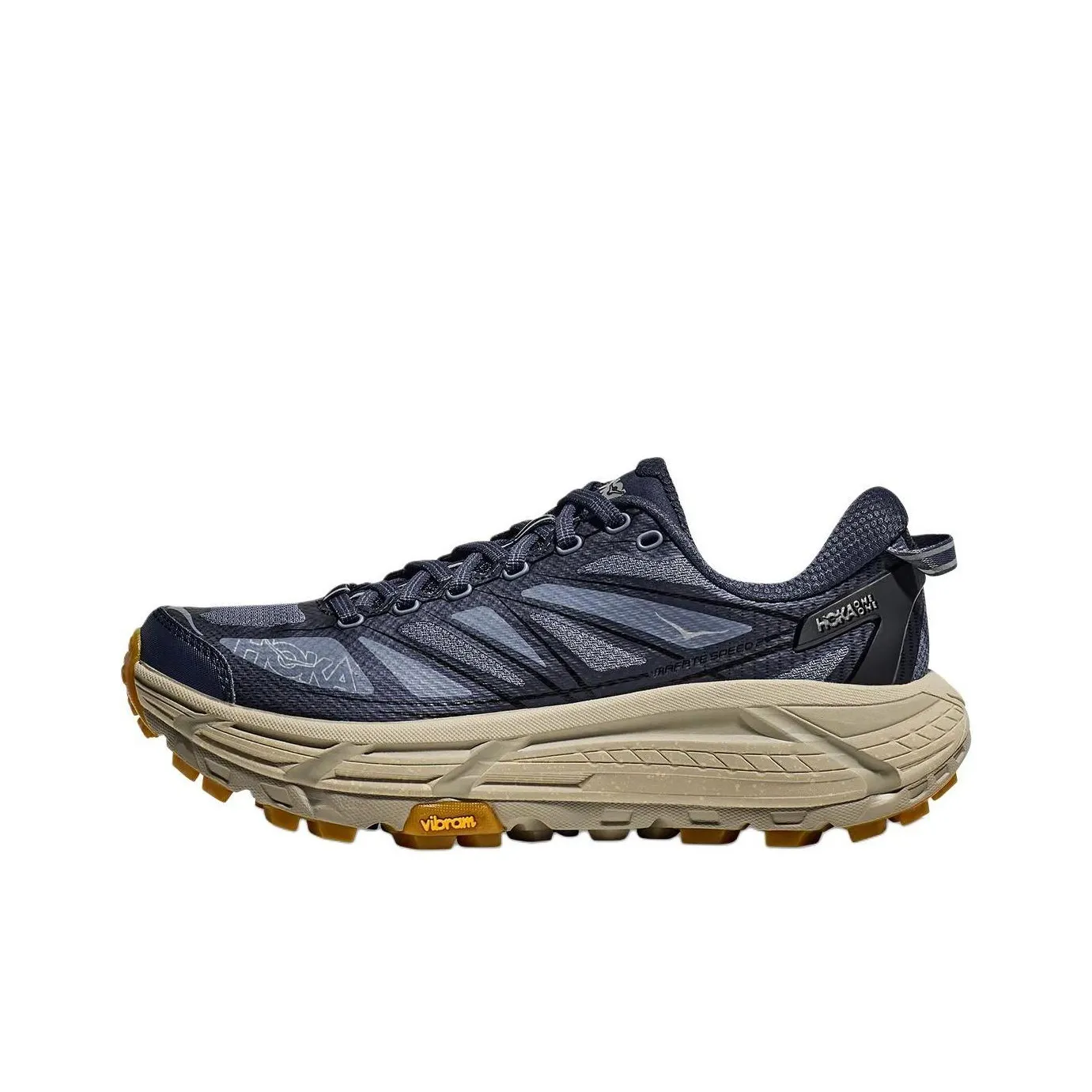 HOKA ONE ONE Mafate Speed 2 Anti Slip Wear Resistant Low Top Casual Shoes Unisex Blue Brown