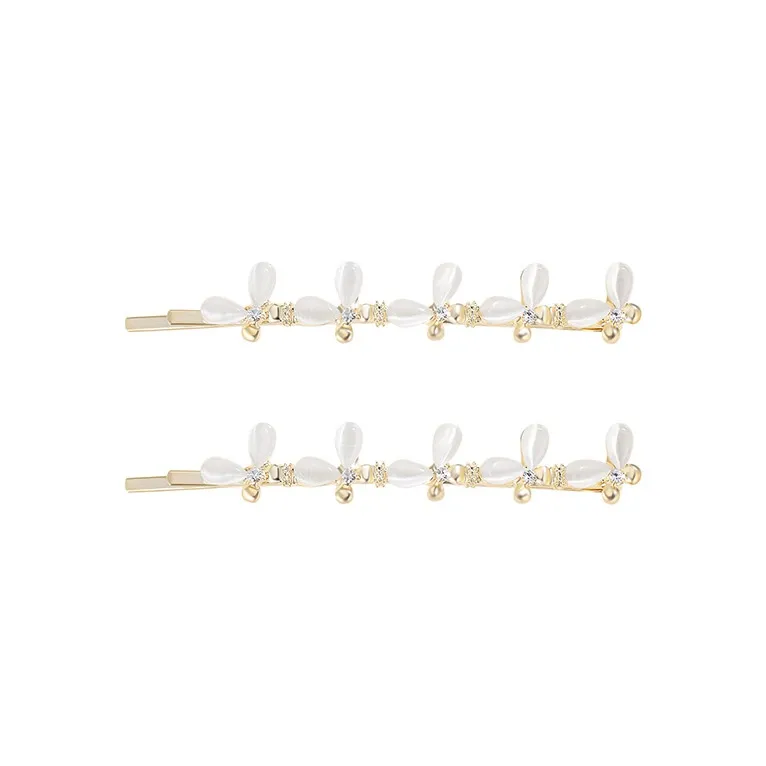 Yiru Alloy Artificial Glass Cat Eye Hair Clip Side Bangs Fringe Hair Clip Headpiece Women's
