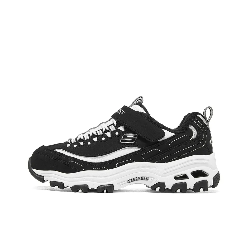 Skechers Slip Resistant Anti Kick Abrasion Resistant Low Top Kids Lifestyle Shoes Black White Teenagers