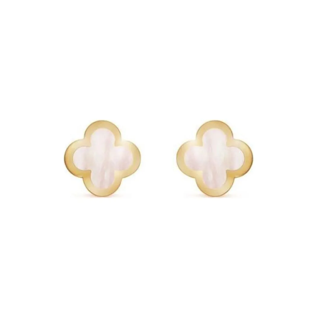 Van Cleef & Arpels Stud Earrings Women's Black/White