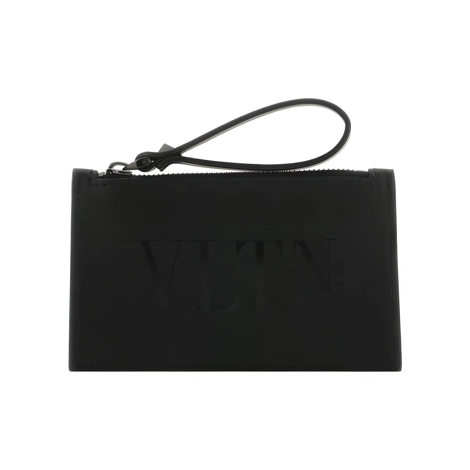 Valentino VLTN Leather Card Holder Wallet Men's Black