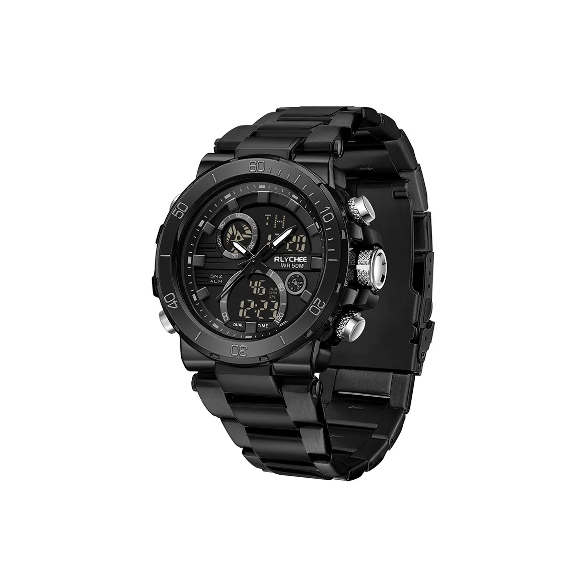 Rlychee Элегантность Универсальный Многофункциональный Будильник Ночной свет Водонепроницаемый Мужские часы