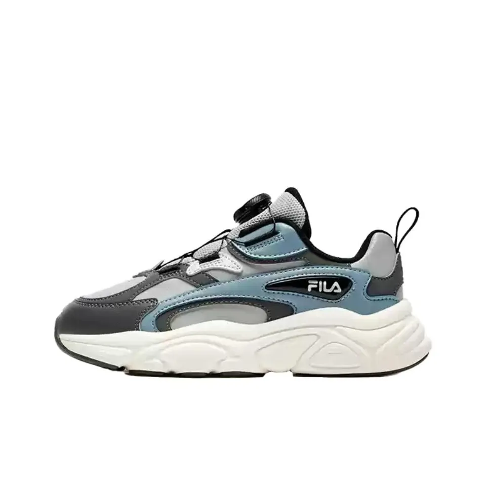FILA KIDS BOA Anti Slip Wear Resistant Low Top Kids' Running Shoes Gray