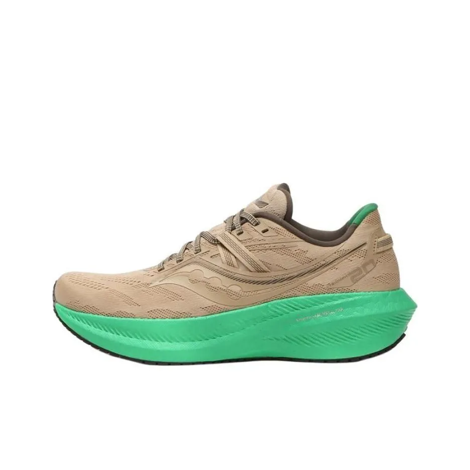 Saucony Triumph 20 Anti Slip Wear Resistant Low Top Casual Running Shoes Men's Brown Green