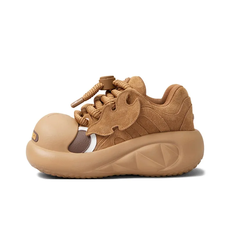 CHIKOKU Smiling Shark Low Top Casual Shoes Women's Small Uranium Brown