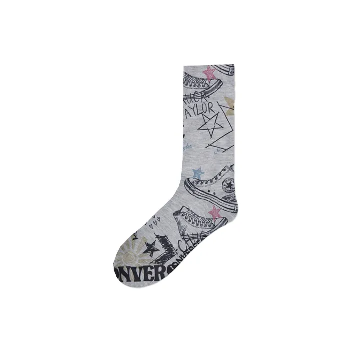 Converse Mid Calf Socks Unisex 1 Pack Gray