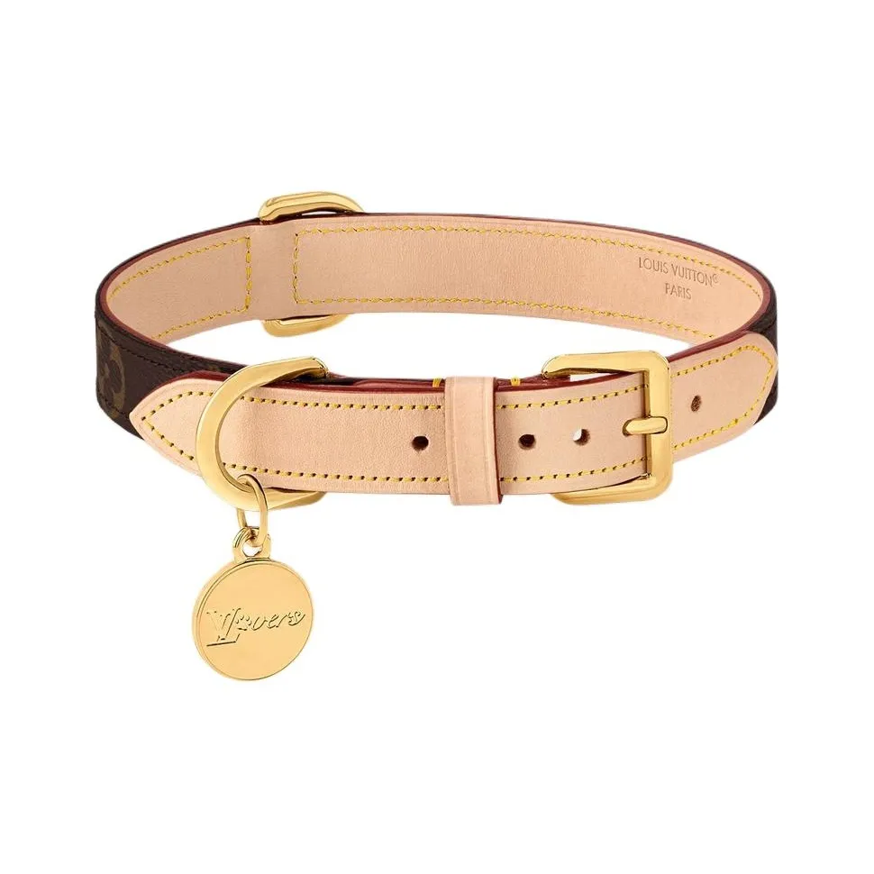 LOUIS VUITTON Dog Collar Medium Size