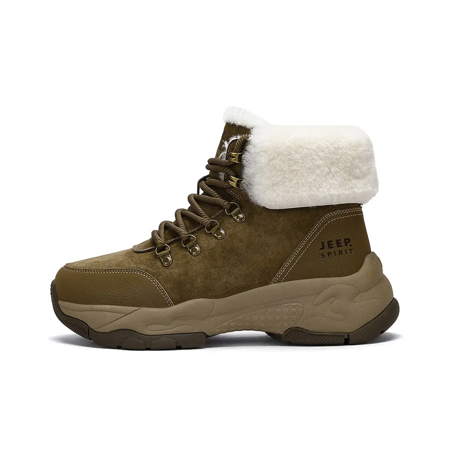 JEEP SPIRIT Thermal Waterproof Slip Resistant Short Snow Under boots Men's Caramel Brown