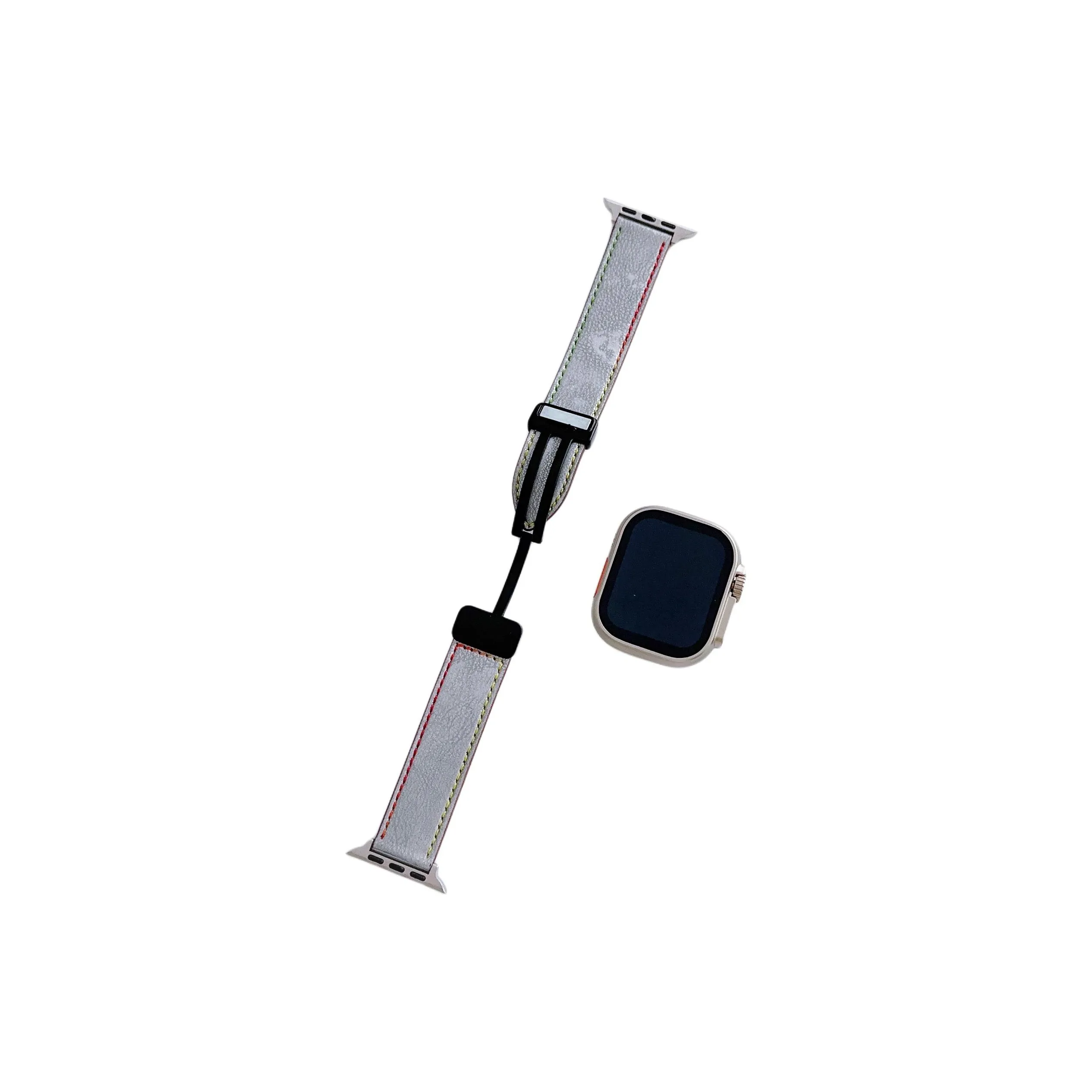 QIZHENG Часы Полоска Apple Совместимость 42 мм Кожа