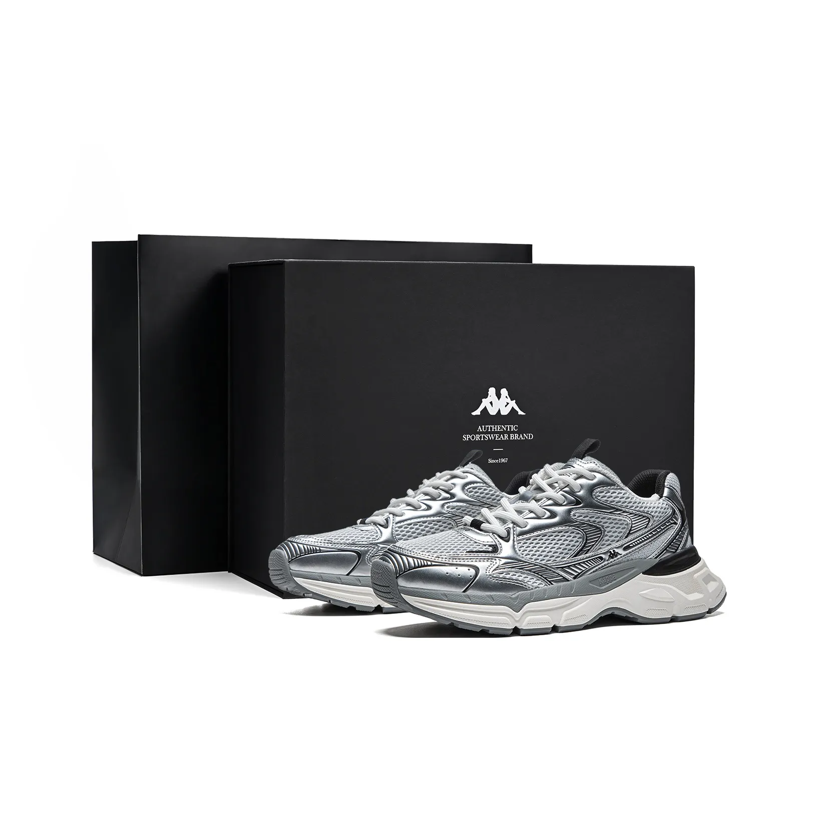 KAPPA Hydrogen Track Износостойкий и Легкий Низкий Топ Беговые кроссовки Унисекс Олимпийский Серый