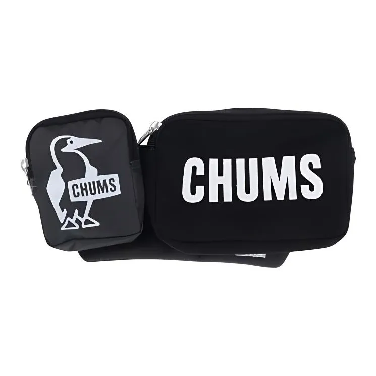 CHUMS Хлопок с Полиэстером Бананка Сумка через плечо Стандартная Унисекс Черный и Темно-Серый