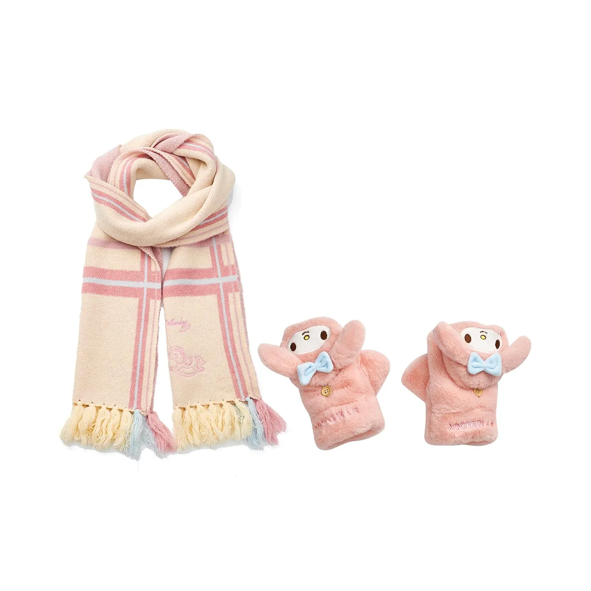 SANRIO Melodi Полиэстеровый трикотаж Шарфы Унисекс