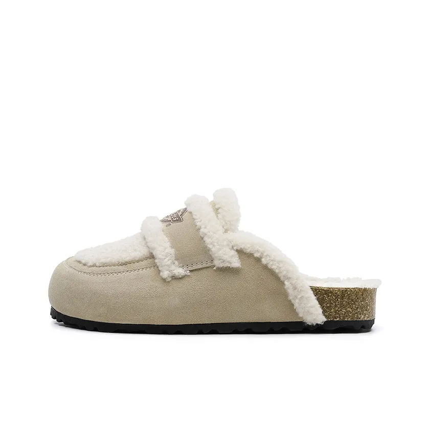 Dickies Резиновая подошва ворсистый противоскользящий устойчивый к истиранию домашние тапочки женские песочный цвет