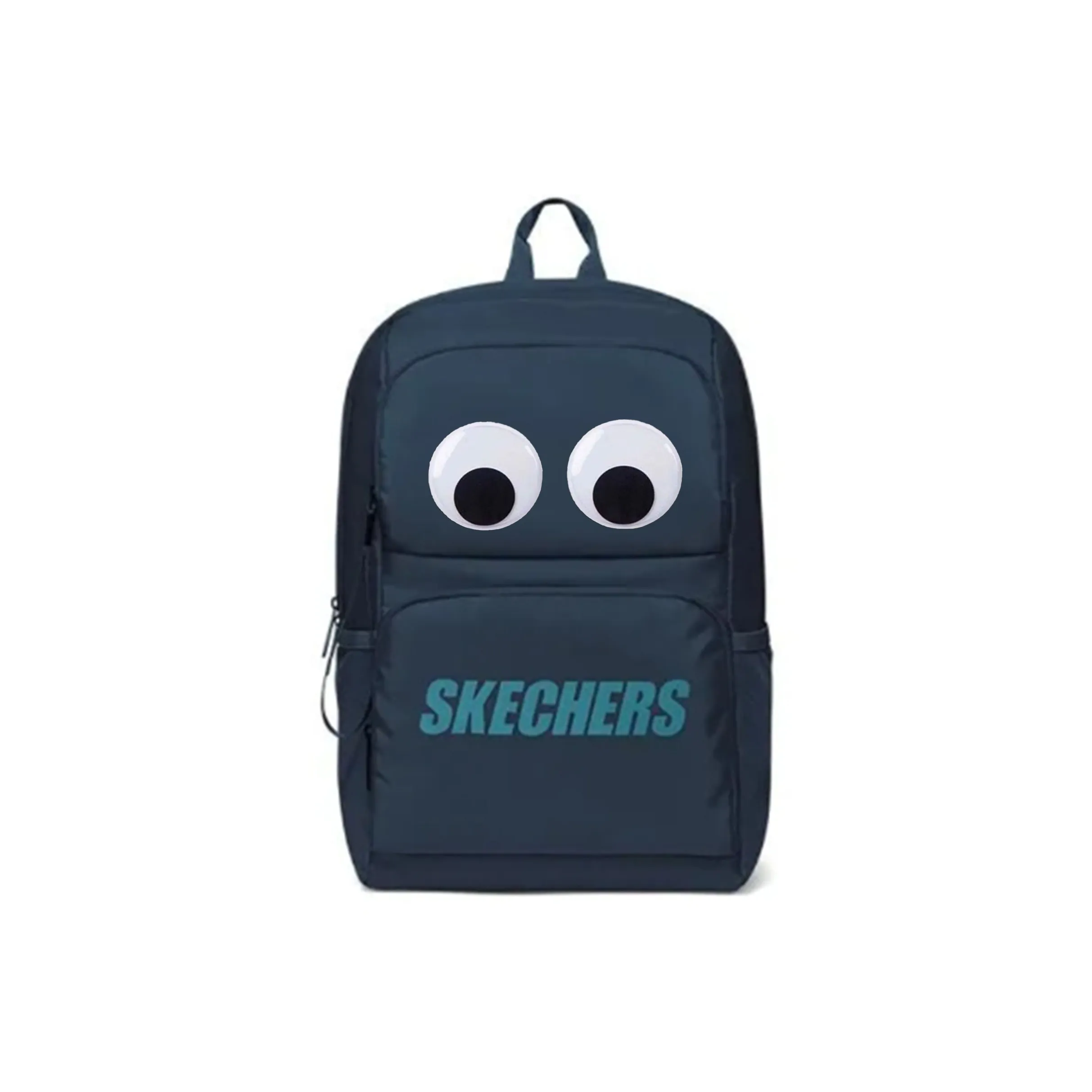 Skechers Fabric Big Eyes Backpack Regular Unisex Navy Blue, Large Eyes, Individually Packaged