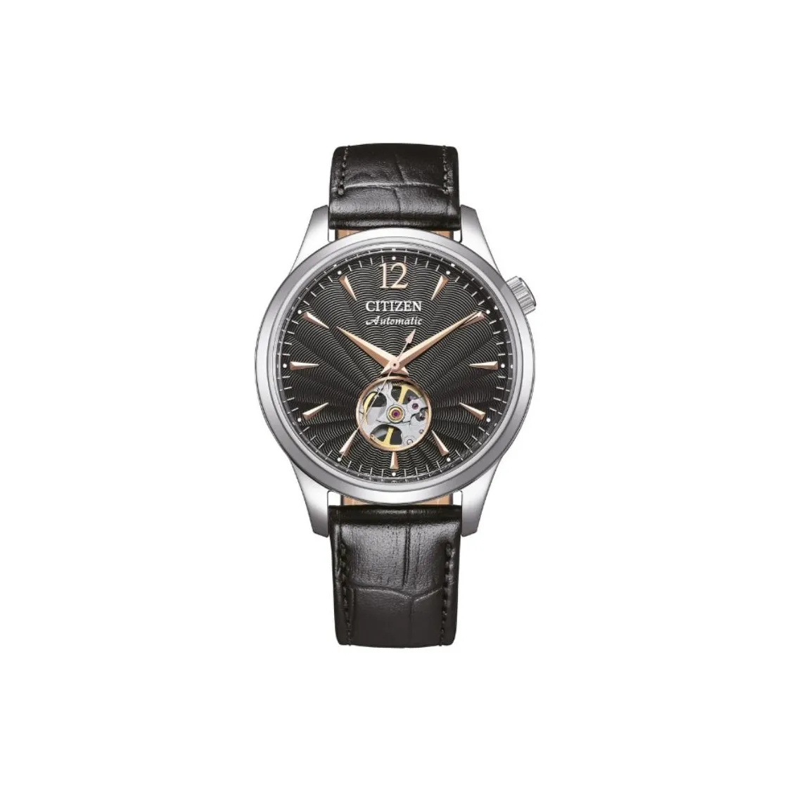 CITIZEN Mechanical Movement Leather Watch Bands Watch Men's Watch Black Dial