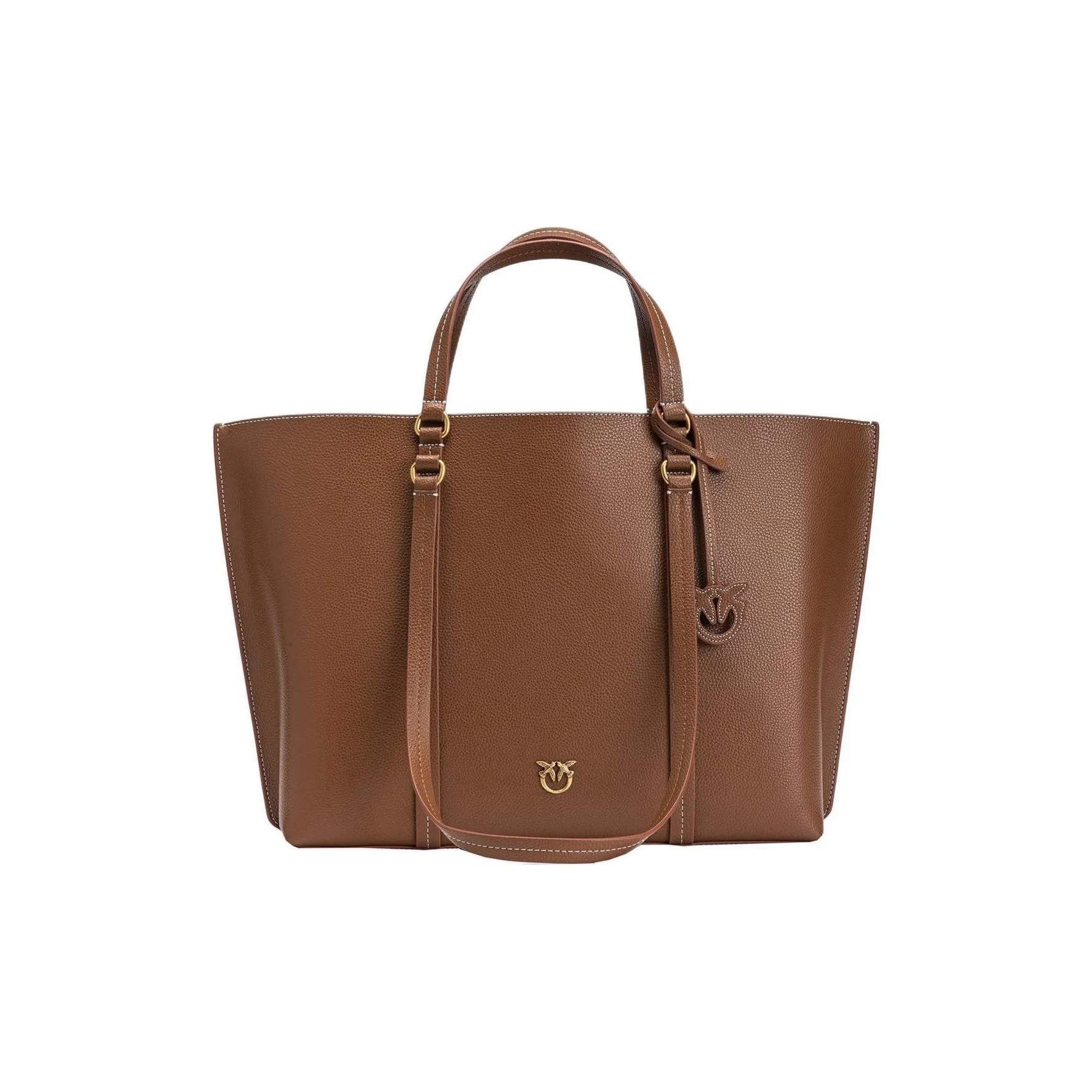 PINKO Коровья кожа Тоут Сумка Сумка для покупок Сумка Большая Женская Умбра