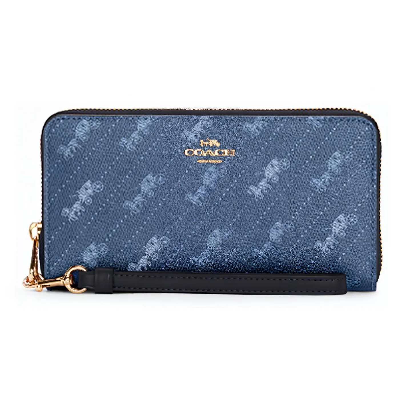 COACH Zip Around Холст и Кожа Кошелек Женские Синий