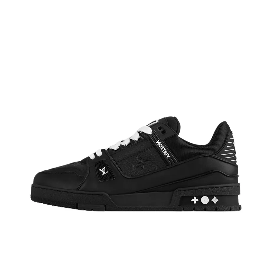 LOUIS VUITTON Trainer Low Top Skateboard Shoes Men's Black