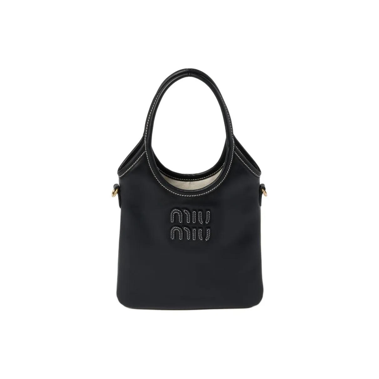 MIU MIU Ivy Leather Shoulder Bag, Crossbody Bag, Handbag Regular Women's Black