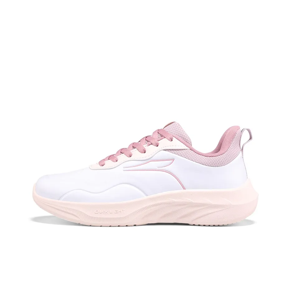 361° Wear-resistant And Lightweight Low-Top Running Shoes Women's Pink White