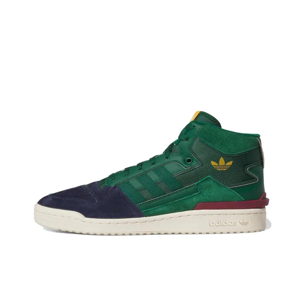 Adidas Originals FORUM Exhibit Износостойкий Дышащий MID Скейтбординг Кроссовки Унисекс Зеленый Фиолетовый