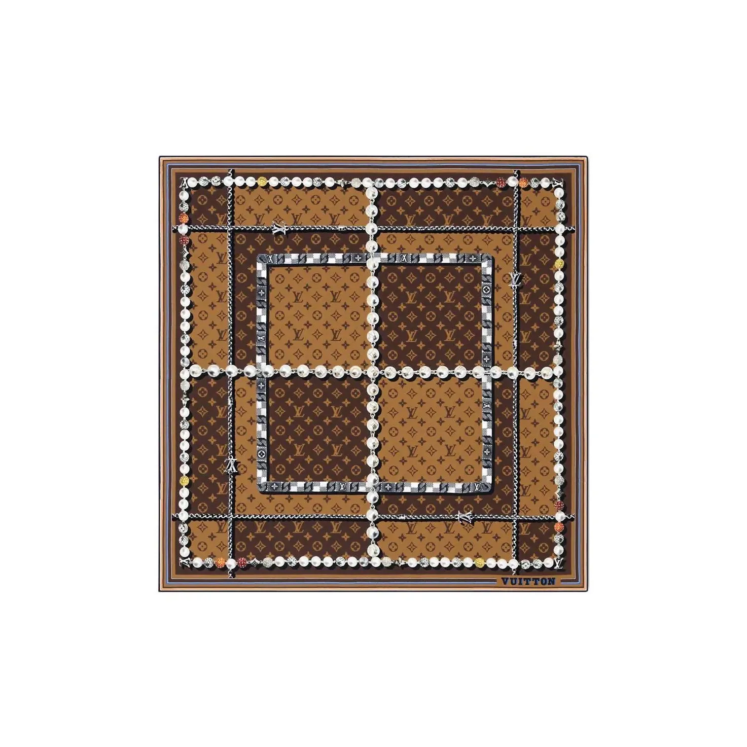 LOUIS VUITTON Dandy Monogram Silk Square
