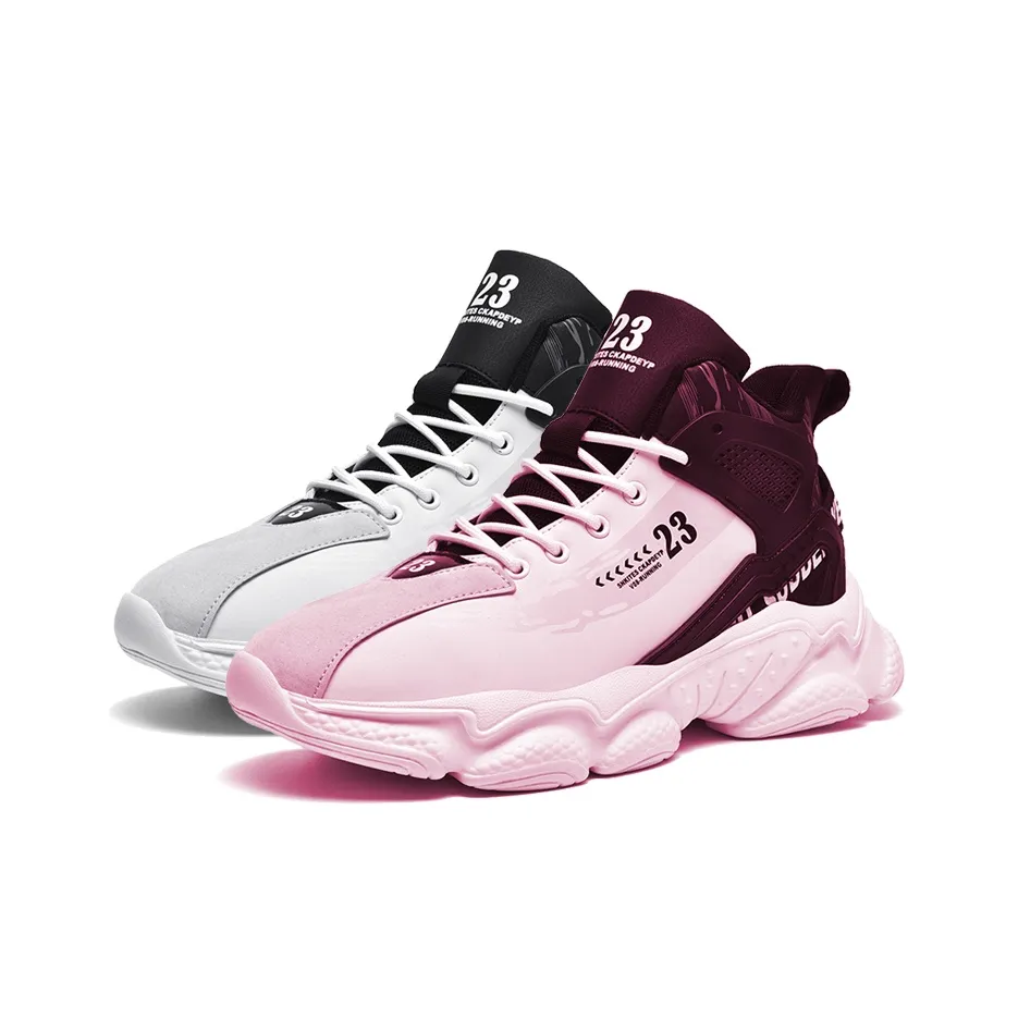 Черный Slip-Resistant Теплоизоляционный Устойчивый к Износу Высокий Топ Баскетбольные Кроссовки для Мужчин