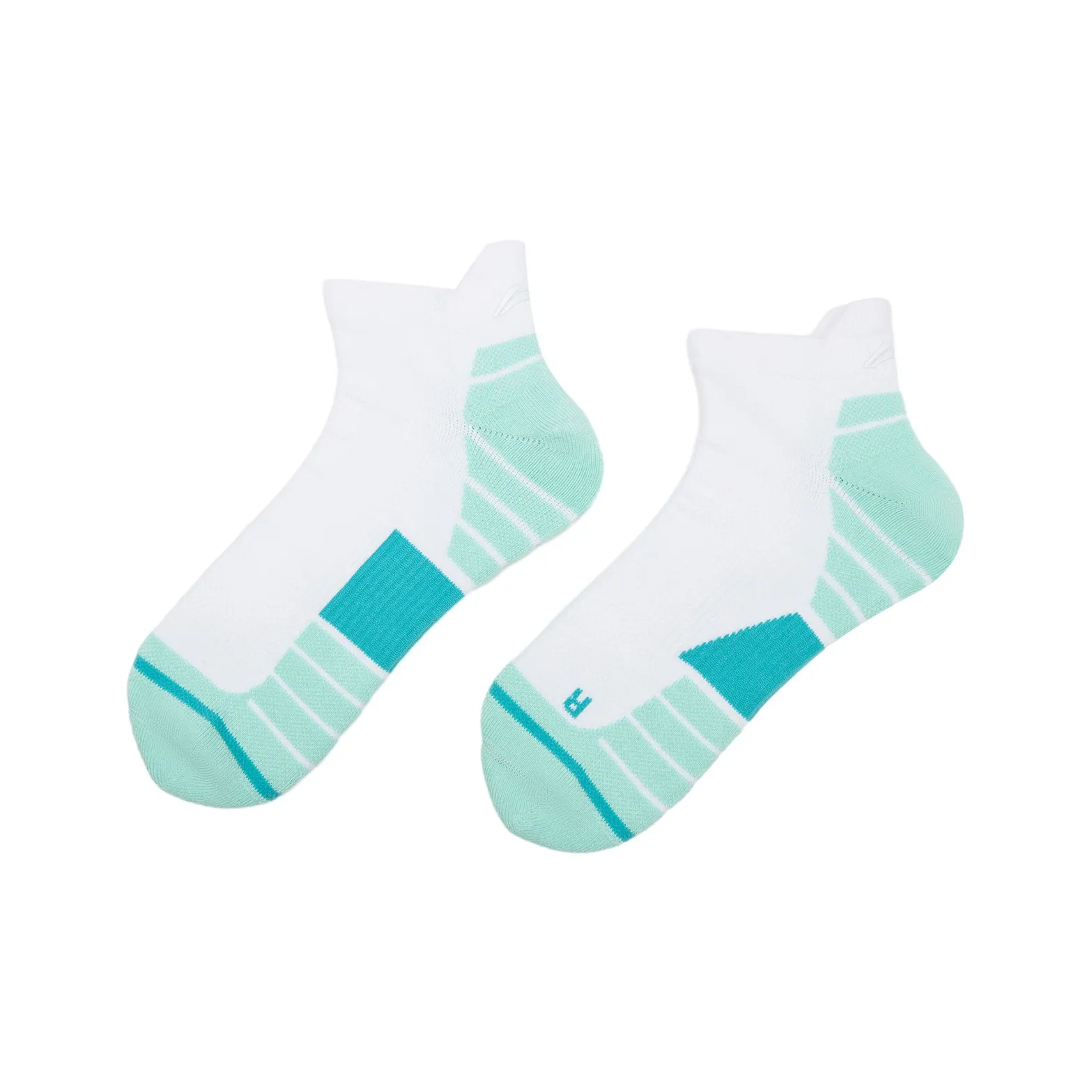 LiNing Fitness Series Running Socks Unisex 1 Pack White/Cooling Green
