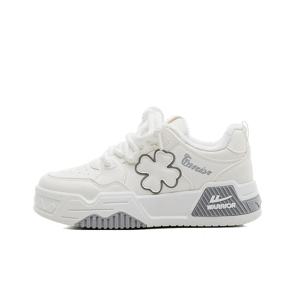 Warrior Термическая Нижняя Юбка Резистентная и Устойчивая к Износу Низкая Топ Кроссовки для Скейтбординга Женские Белые Светло-Серые