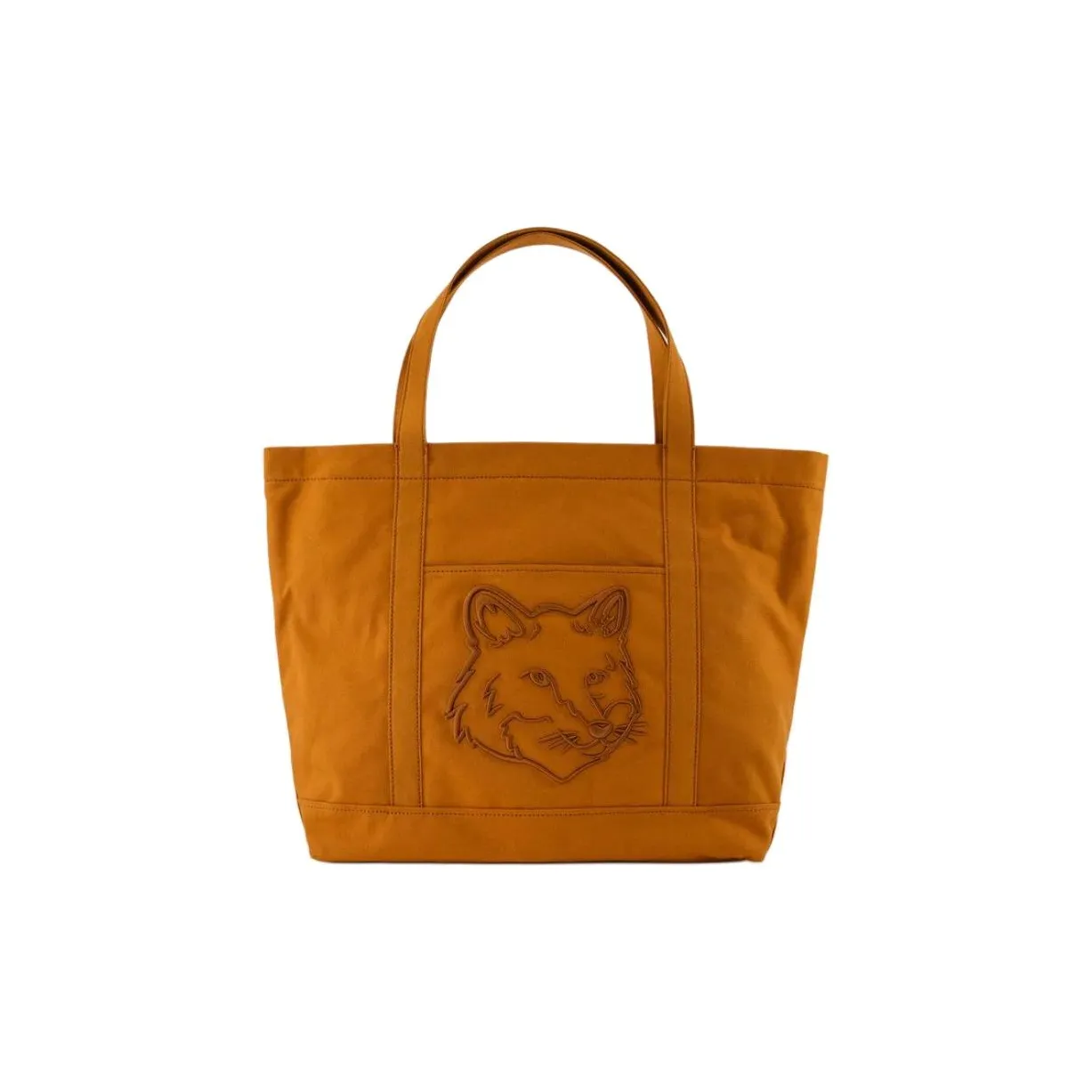 Maison Kitsune Cotton Tote Bag, Shopping Bag, Handbag Tubas Women's Brown