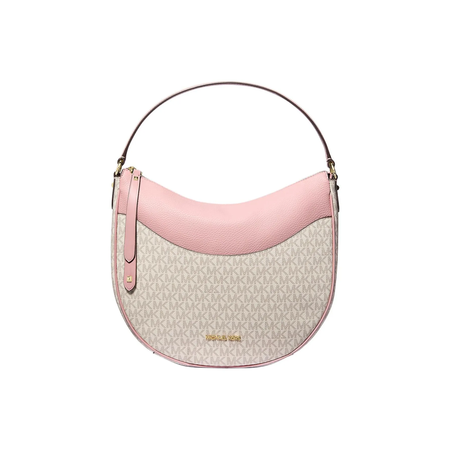 MICHAEL KORS Dover Coated Canvas Handbag, Shoulder Bag Tubas Women's White & Pink