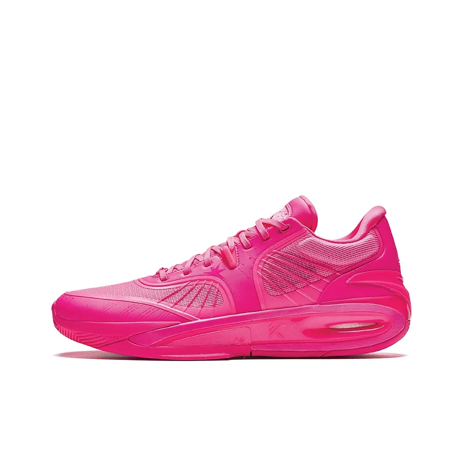 Anta Anti Slip Wear Resistant Mid Top Nitrogen Technology Carbon Plate Basketball Shoes Men's Pink