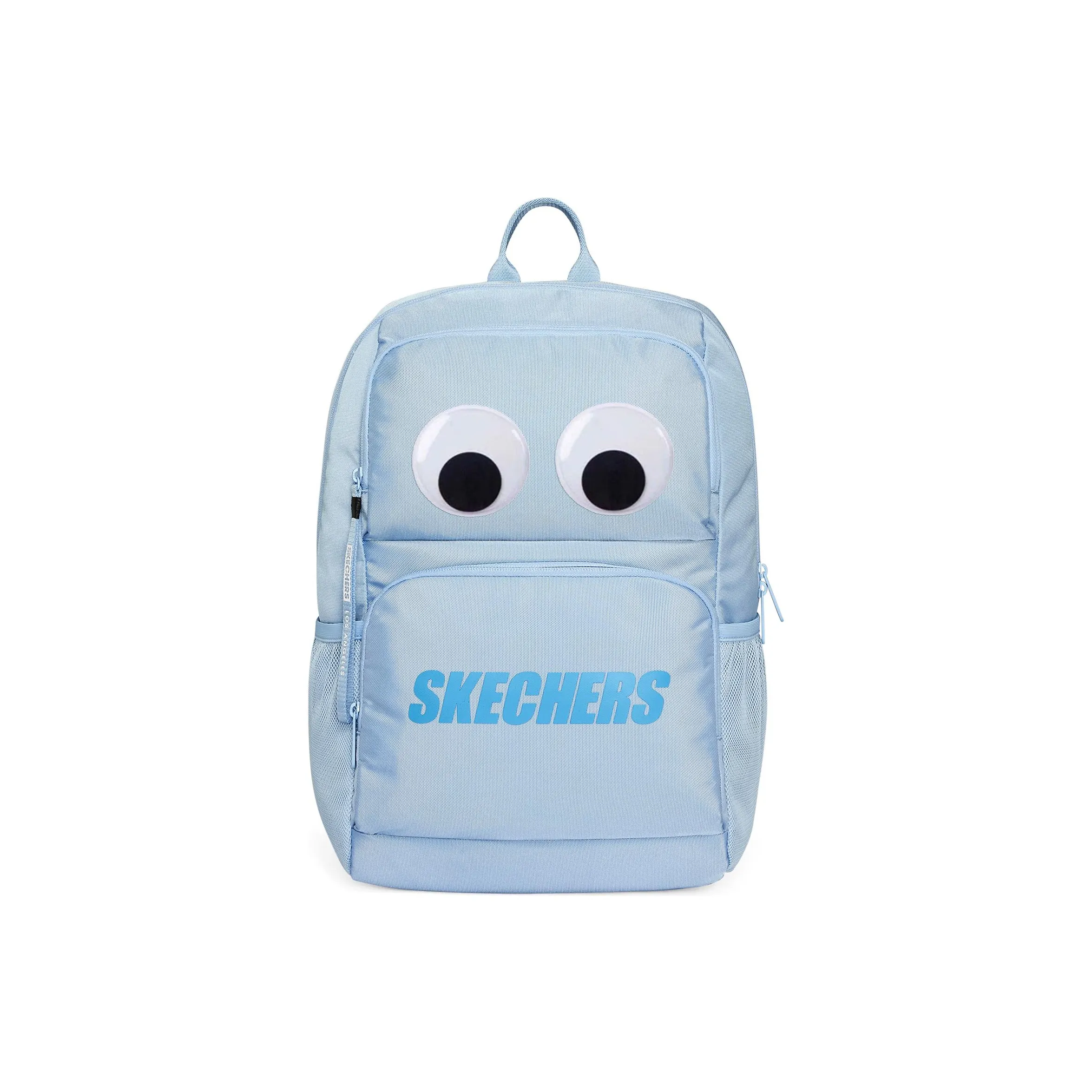 Skechers Fabric Big Eyes Backpack Unisex Light Blue, Large Eyes, Individually Packaged