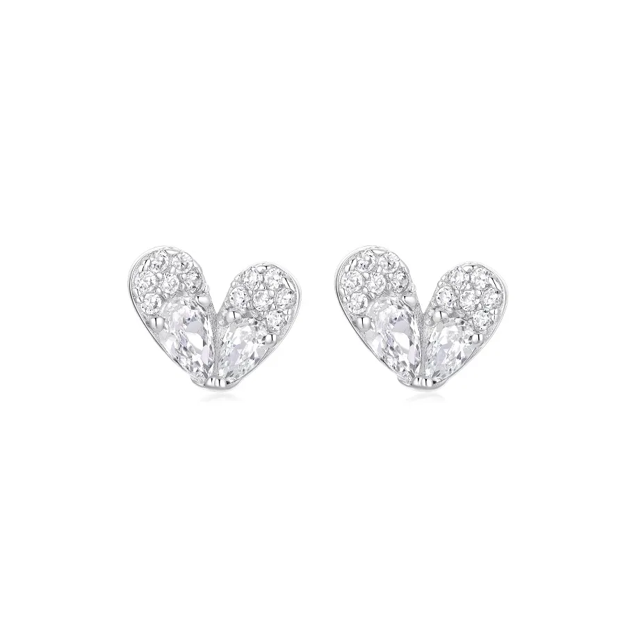 KADER 925 Sterling Silver Stud Earrings Women's Silver Girl Gift For Girlfriend