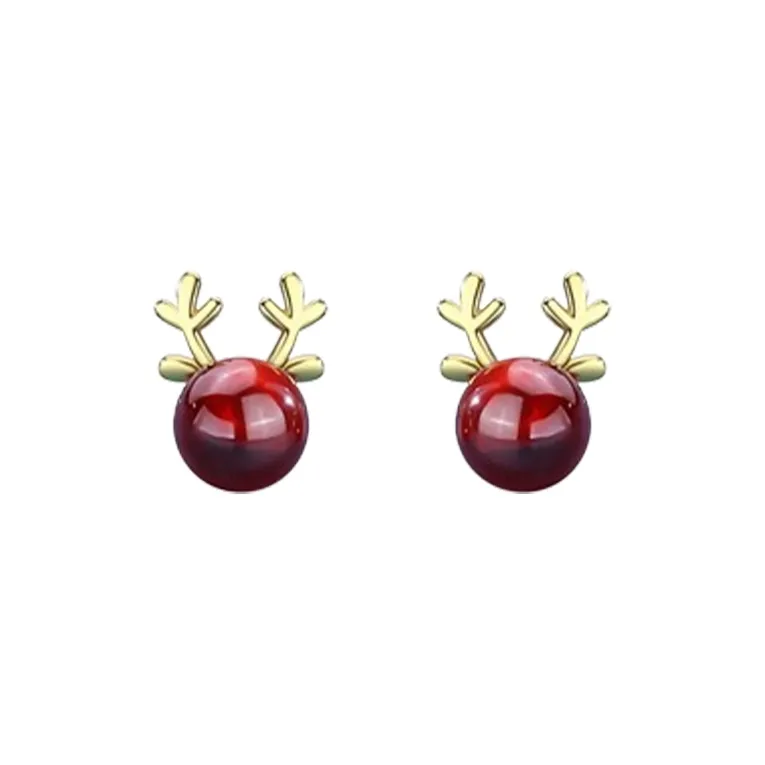 Yiru S925 Silver Stud Earrings Christmas Earrings Jewelry Accessories Women's