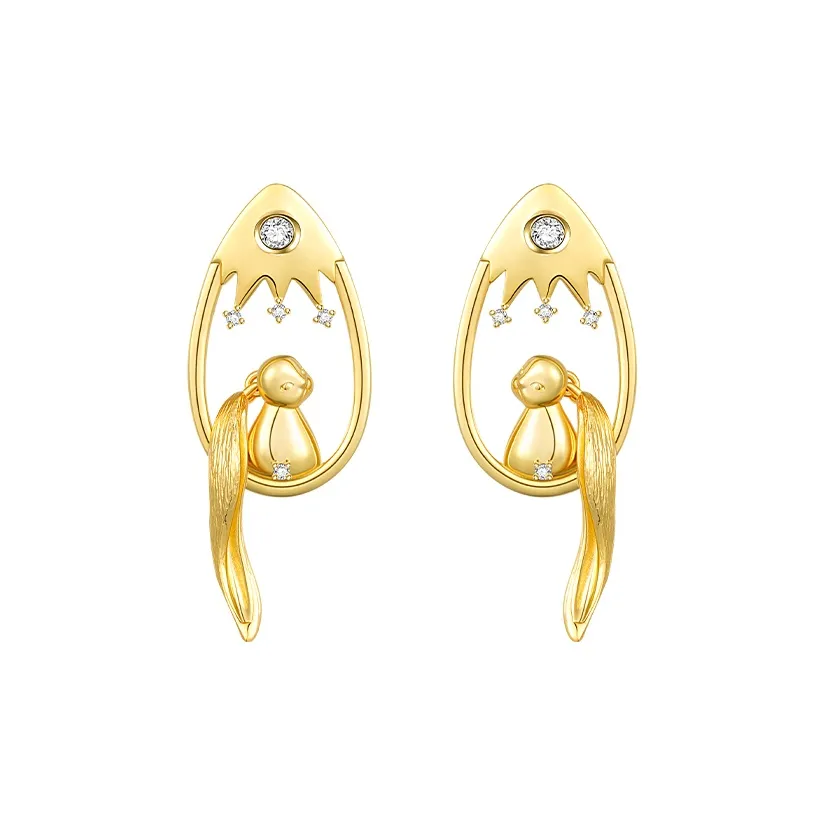Social Talent 18K Gold Plated 925 Sterling Silver Needle Earrings Women's