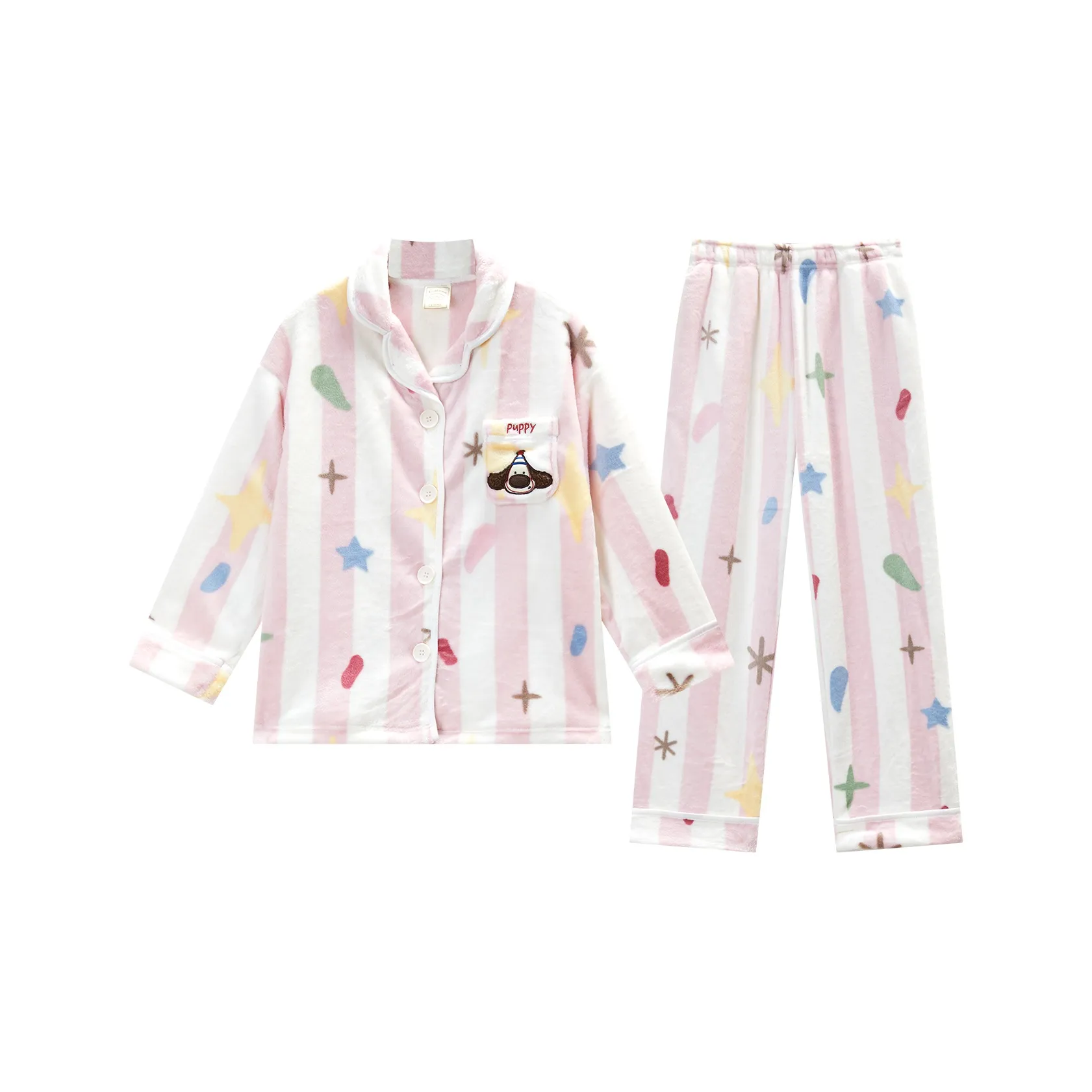 GUKOO Пижамный комплект женский прозрачный розовый