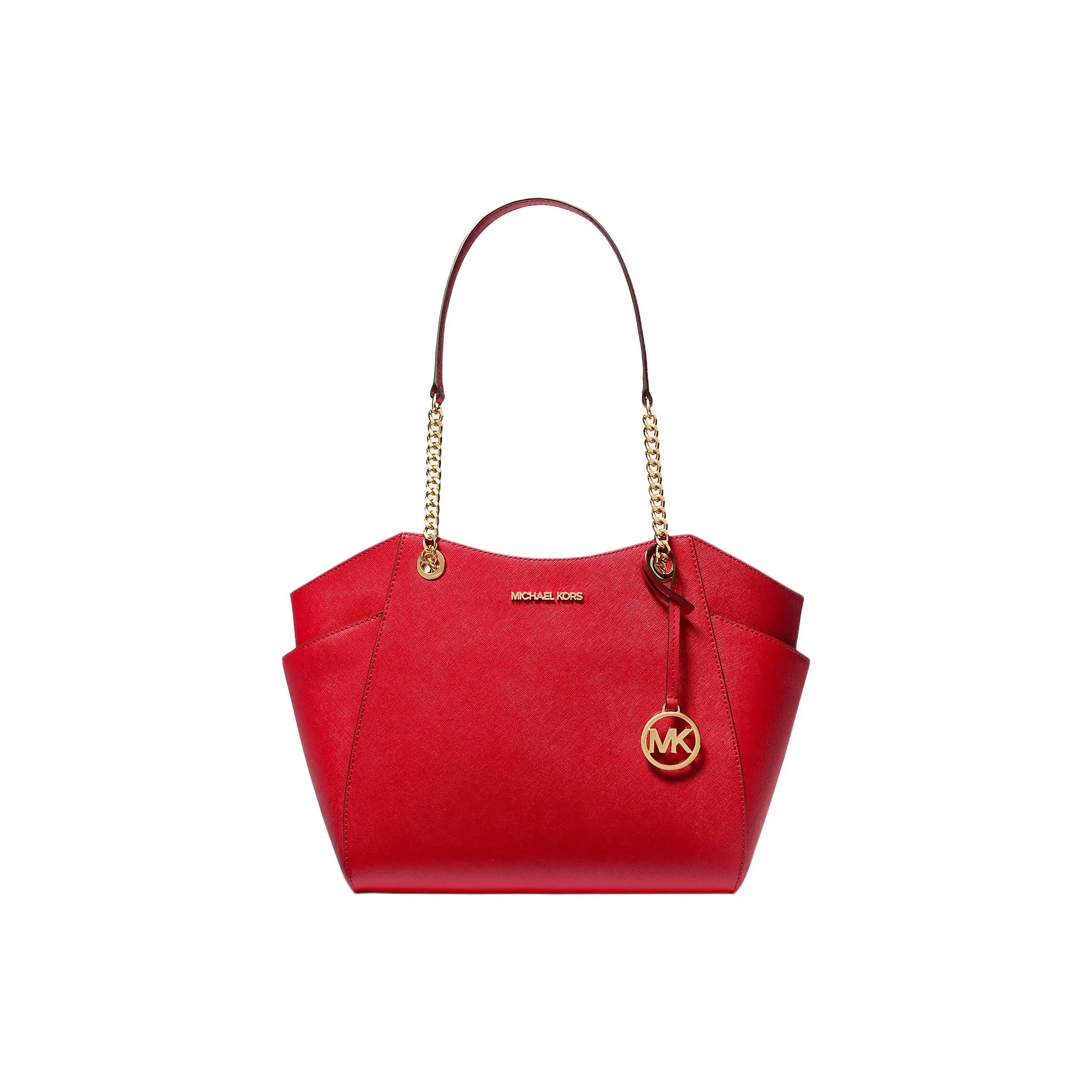 MICHAEL KORS Jet Set Leather Tote Bag, Shopping Bag, Handbag, Shoulder Bag Large Size Women's Red