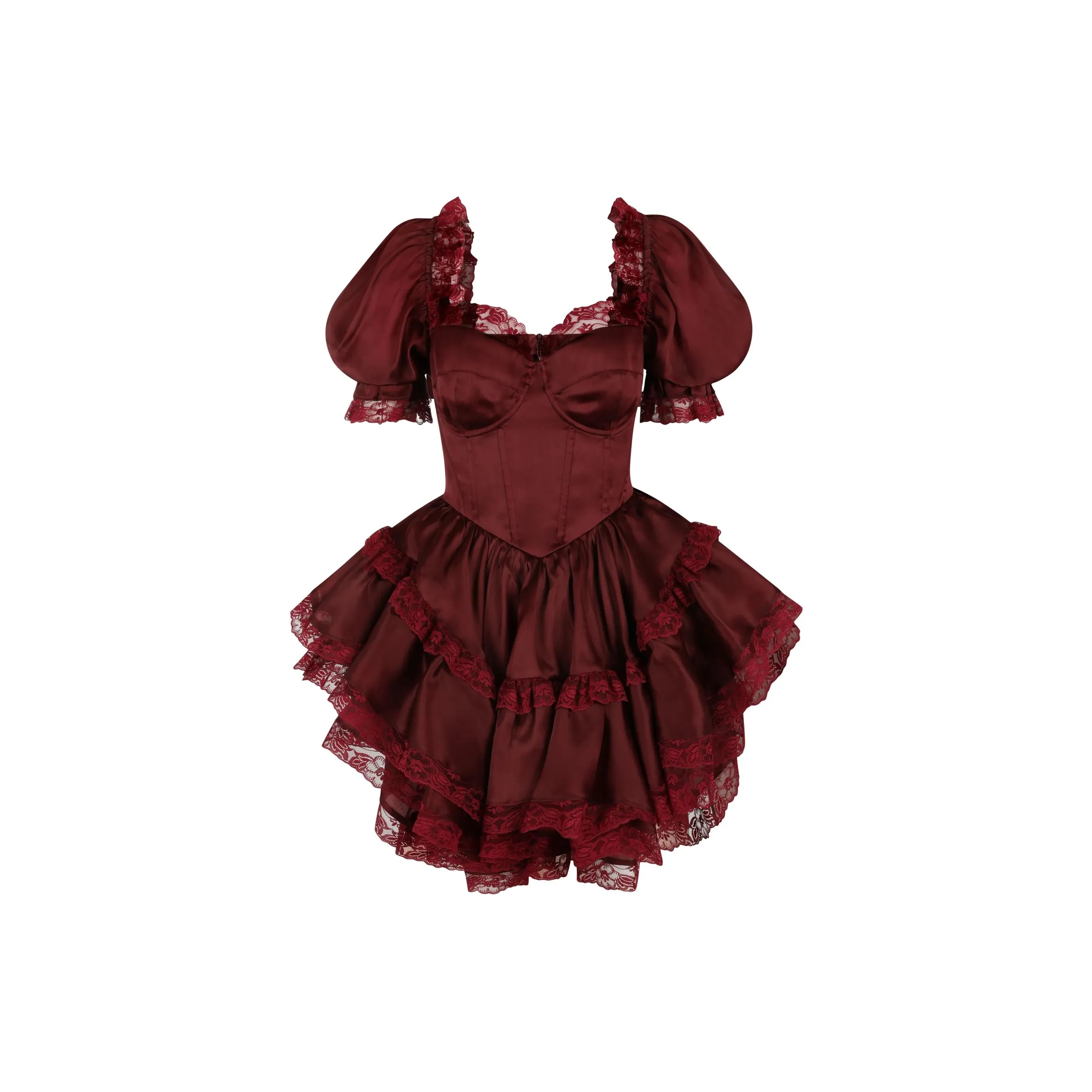Selkie Collection FW24 Short Sleeved Dresses Women's Burgundy
