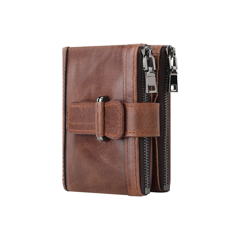 DOSRFINI Коровья кожа Монетница Кошелек Обычный Мужской Черный Синий Кофейный Умбра