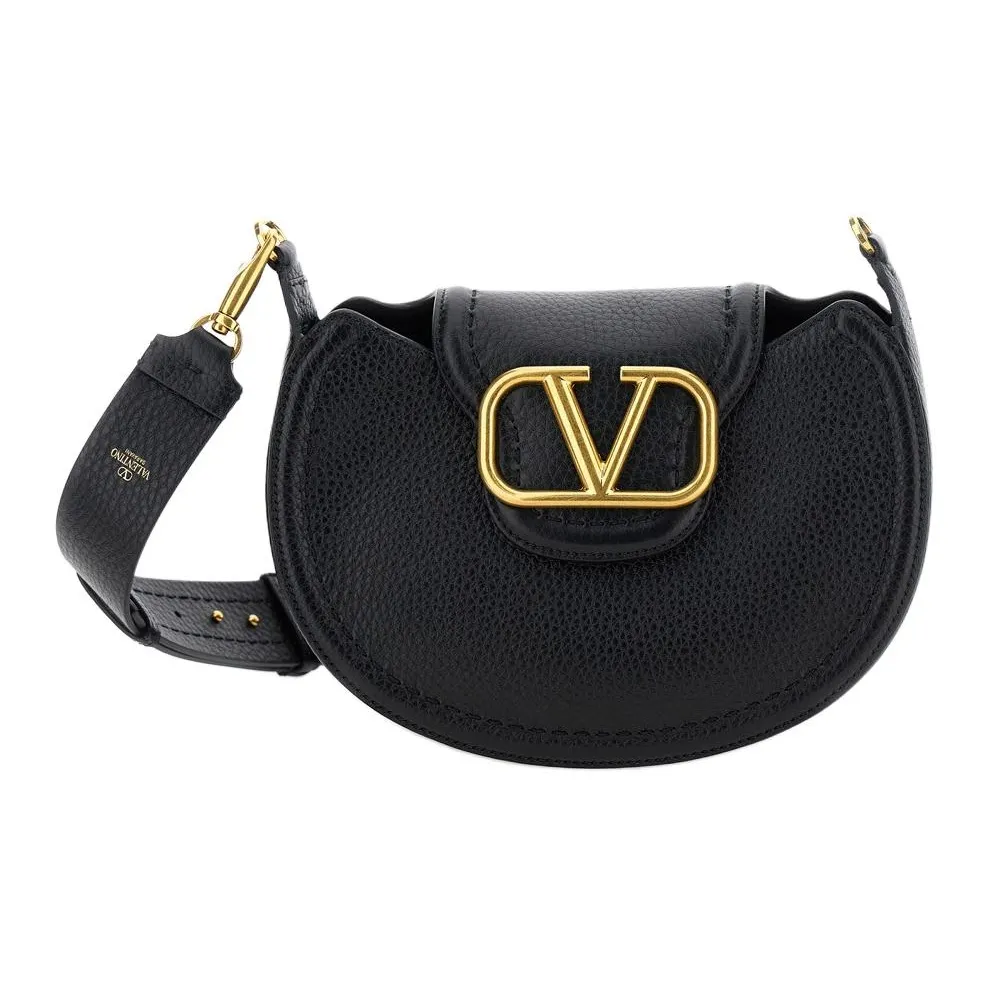 valentino ballerina Calfskin Crossbody Bag Shoulder Bag Small Size Women's Black